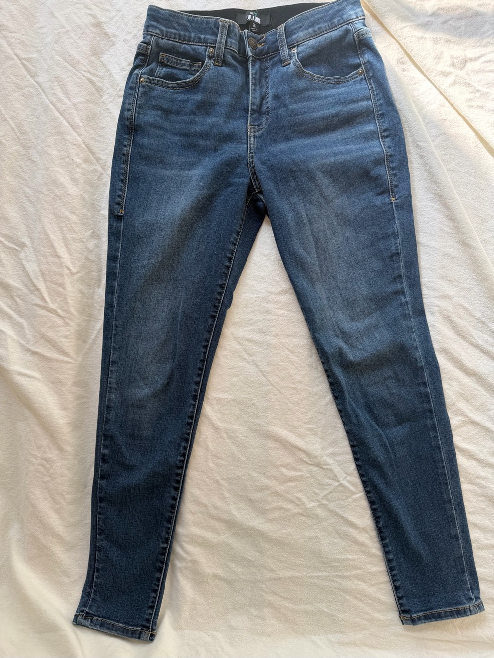 LuLaRoe High Rise Skinny Jeans Blue Denim Stretch Button Zip 5-Pocket Women